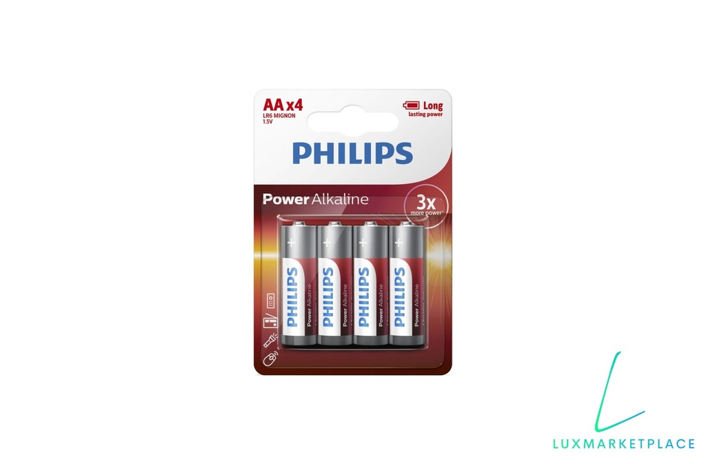 Piles Philips Alcaline R03 AA (Pack de 4)