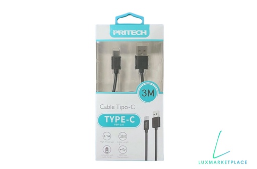 Pritech Câble USB 2.0 vers USB-C 3m (PBP-230)