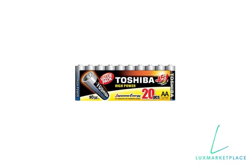 [R6ATPACK20] Piles Alcaline Toshiba AA (pack de 20)